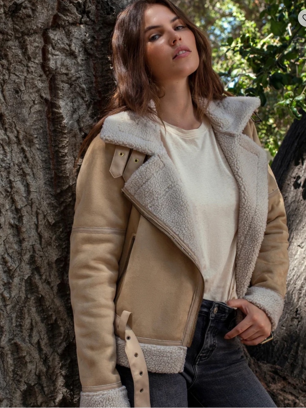 WEST OF MELROSE Womens Shearling Jacket size M